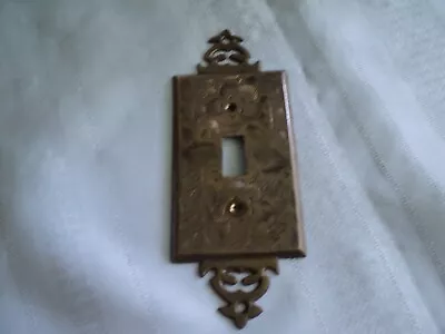 Vintage Brass Electric Wall Switch Plate Cover - No Screws • $6.95