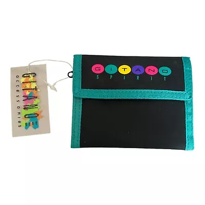 Vintage Gitano Spirit 80s 90s Trifold Wallet Black Pink Yellow Teal Purple *New • £19.45