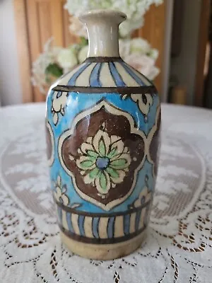 Antique Persian Turkish Iznik Qajar Islamic Pottery Bottle Flask Vase 8.75 T • $37.50