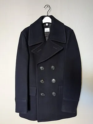 Burberry Men's Wool Blend Navy Peacoat UK 46 • $1200