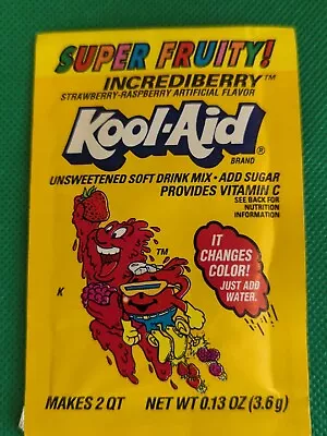 RARE Vintage 1990's Kool Aid Super Fruity INCREDIBERRY Soft Drink Mix Unopened • $24.98