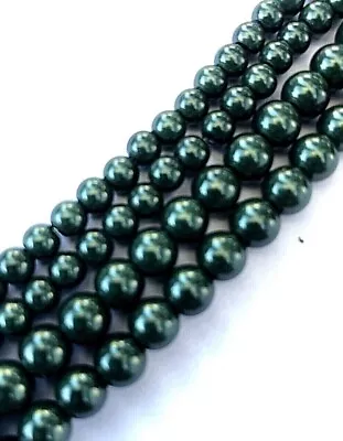 Magnetic Hematite Stone Beads Pearlized Green 4mm Bead Strands P14 • $10.99