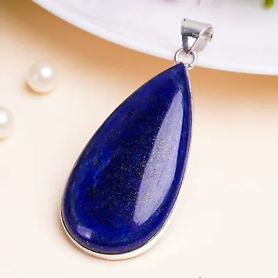 Lapis Lazuli Teardrop Gemstone Pendant 925 Sterling Silver Handmade Gift PG298 • $15.82