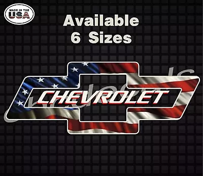 Chevrolet Chevy Bowtie American Flag Truck 4x4 Window Stickers Windshield Decals • $24.99