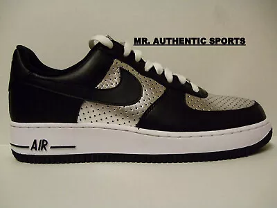 NIKE AIR FORCE 1 '07 LV8 BLACK & SILVER NEW MEN's Size 8 NBA AF1 OAKLAND RAIDERS • $90.99