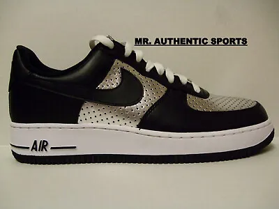 NIKE AIR FORCE 1 '07 LV8 BLACK & SILVER NEW MEN's Size 9 NBA AF1 OAKLAND RAIDERS • $94.99