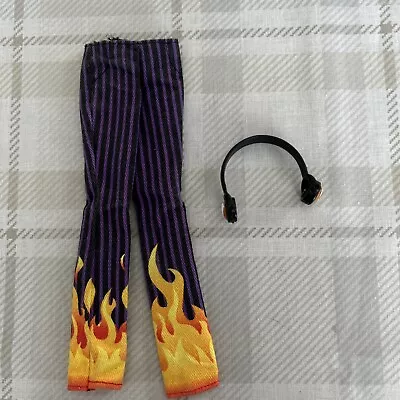 Monster High BOY Holt Hyde  1st Wave Purple Pinstripe Flame Pants And Headphones • $10