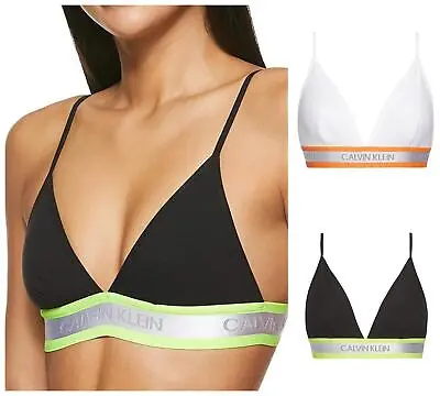 Calvin Klein Neon Cotton Triangle Bra 000QF5669E Womens Wirefree Bralettes • £16