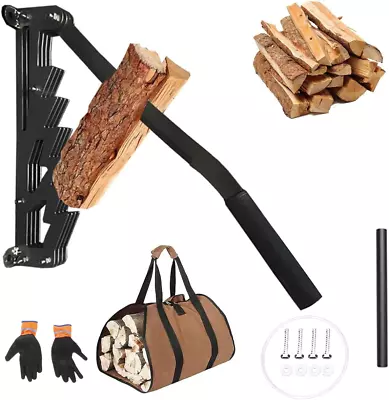 Wall Mounted Kindling Splitter Portable Log Splitter With Firewood Carrying Bag • $80.10