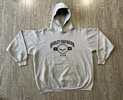 Vintage 2003 Harley Davidson Gray Hoodie Sweatshirt Men’s Sz XL • $45