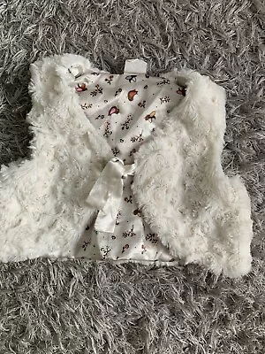 Baby Girl Faux Fur Gilet Age 3-6 Months H&M • £3