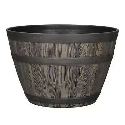 20  X 20  X 13  Brown Resin Whiskey Barrel Planter • $15.48