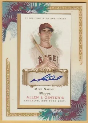 2007 Topps Mike Napoli Allen & Ginter Certified Auto Autograph Card #aga-mn • $12.99
