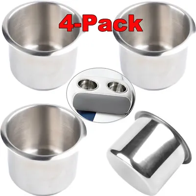 4PC. Stainless Steel Cup Drink Holders Mount For Car Truck Marine Boat Camper RV • $13.72