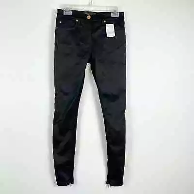 Versace NWD Women's Black Zipper Ankle Skinny-fit Jeans Size 26 • $95