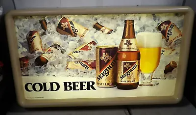 Vintage 1981 Magnum Malt Liquor Cold Beer Lighted Display Sign Large • $225