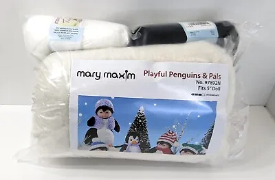 Mary Maxim Playful Penguins & Pals No. 97892N Yarn Kit W/ Polyfill Knitting • $14.99