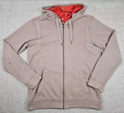 Prana Hoodie Jacket Mens Large Brown Barringer Full Zip Sweater Pullover • $28.88