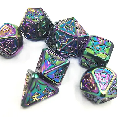 7Pcs Polyhedral Metal Dice Set For Dungeons & Dragons DND RPG Roleplaying Colour • $15.99