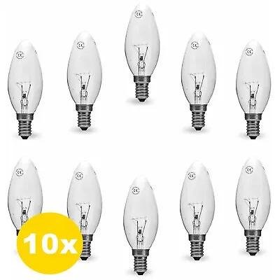 10 X 40W Watt Clear Candle Small Edison Screw Cap SES E14 Lamp Light Bulbs • £8.59