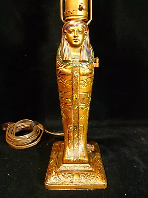 Rare Signed Louis V. Aronson Egyptian Revival Erotic Mummy Lamp - Circa 1923 • £8038.77