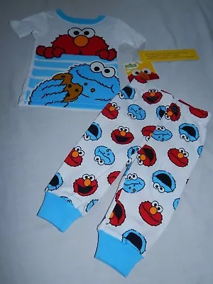 Baby Pajamas Cookie Monster Size 12 Months Sesame Street Sleep Outfit Elmo NEW • $17.42