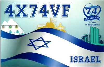 Vtg Ham Radio Cq Qsl Qso Postcard 4x74vf Israel 74 Yr Independence 2022 • $7.99