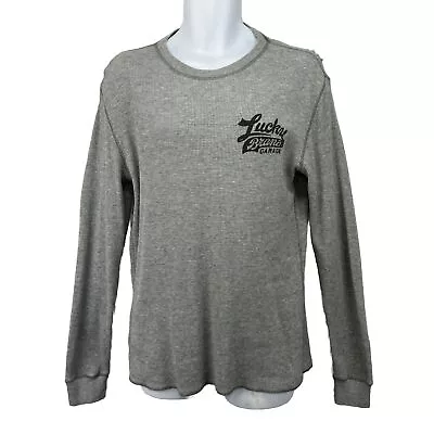 Lucky Brand Garage Hot Rod Thermal T Shirt/ Men’s (M) Long Sleeve Gray Cotton  • $19.99