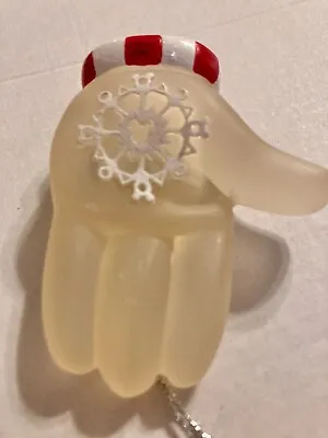 Vintage Disney Clear Glass Mickey Hand Glove Ornament Red White • $9.99