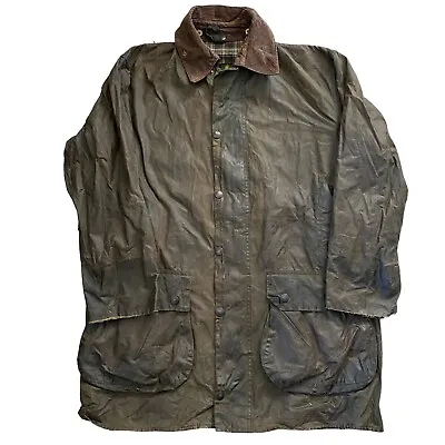 $59.32 • Buy Vintage Barbour Border Jacket Coat Waxed C42 Green Field Coat Jackrt