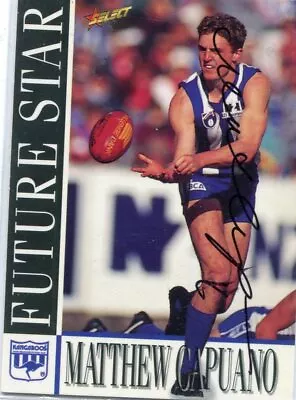 $7.50 • Buy AFL Select 1996 #215 Kangaroos Matthew Capuano Autographed Card