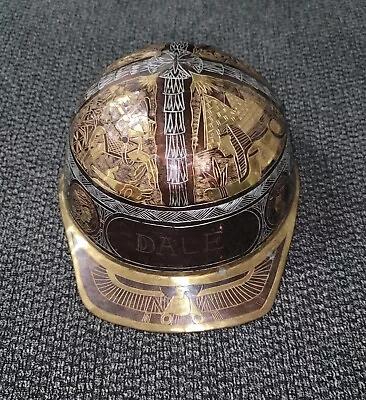 Vintage Egyptian Design Custom Hammered Etched Hand Engraved Brass Hard Hat • $280