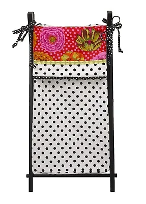 $14.99 • Buy Hamper Bag With Frame Baby Girl Floral Garden Polka Dot Pink Black White Green