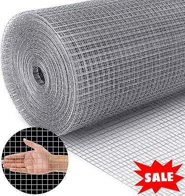 Hardware Cloth 1/2 Inch Chicken Wire Fence Galvanized Welded Cage Wire Mesh Roll • $48.98