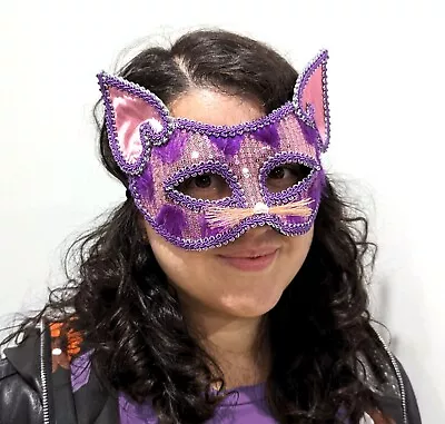 Pink & Purple Cheshire Cat Masquerade Mask Women And Child Costume Party Eyemask • $65.35