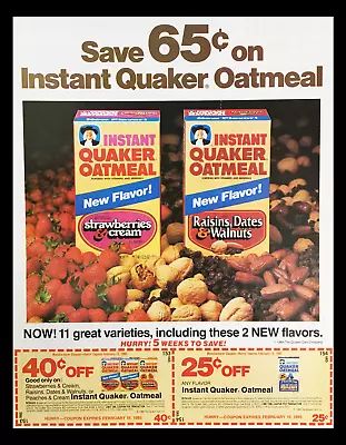 1985 Quaker Instant Oatmeal Circular Coupon Advertisement • $17.95