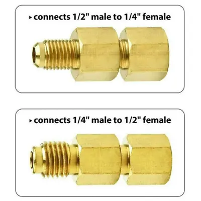 2Pcs/Set R134a To R12 Fitting Adapter 1/4 Female Flare 1/2 Acme Male Valve Kits • $8.43