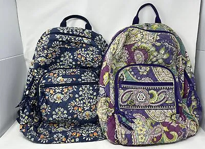 Vera Bradley Backpacks Lot Of Two Preowned Chandelier Floral & Heather • $25.95