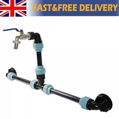 2 Tanks Outlet Tee Connector Tap Valve For IBC Adapter Connection Lever Set New • £40.88