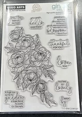 Gina K Designs & Hero Arts Collab 9 Piece Clear Stamp Set Friendship Bloom • $7.99