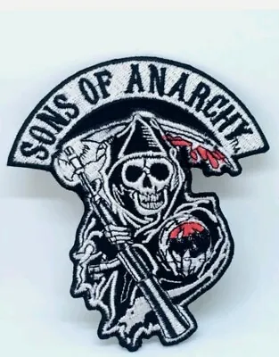 £1.99 • Buy Sons Of Anarchy Skull Biker Jacket Iron On Sew On Embroidered Patch