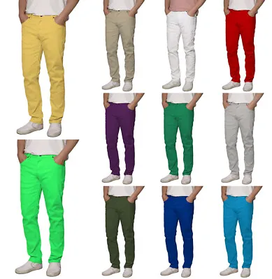 Men's Stretch Color Skinny Jeans Pants Size 28-42 DL937 • $30.95