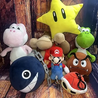 Nintendo Super Mario Plush Stuffed Toys Bundle Lot Yoshi Goomba Luma Kong Chomp • $36.85