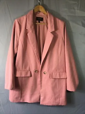 Lipsy Pink Lined Longline Blazer / Jacket Size 18 BNWOT • £16.50