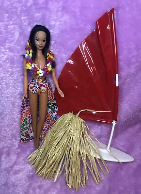 Vintage Hawaiian Barbie Doll 1974 Mattel #7470 W/ Accessories & Surfboard • $75