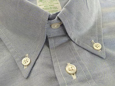 NWOT Brooks Brothers Blue Supima Oxford Button Down 14.5-32 Milano MSRP $140 • $55