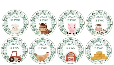 20 X Edible  Farm Yard Animals Birthday Cupcake Toppers Uncut Icing/wafer • £3