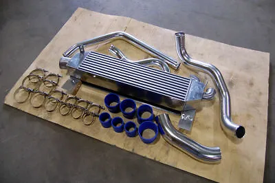79-93 FOR Ford Mustang Aluminum Intercooler + Piping Kit Twin Turbo Bolt On 5.0 • $274