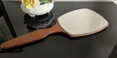 Mid Century Modern Vintage Teak Hand Held Vanity Mirror Danish Dressing Wood VGC • $13.66