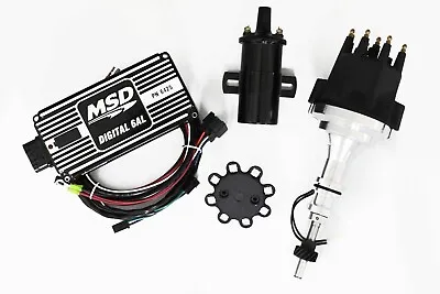 Black SBF 289 302 MSD Ignition 6AL Box TSP Pro Billet Distributor & Coil Ford • $599.95